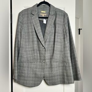 Talbots Gray Checked Blazer (16W)